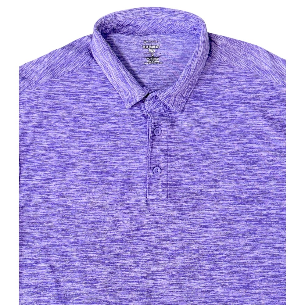 Members Mark Mens Performance Golf Polo Shirt Purple Space Dye Top Medium